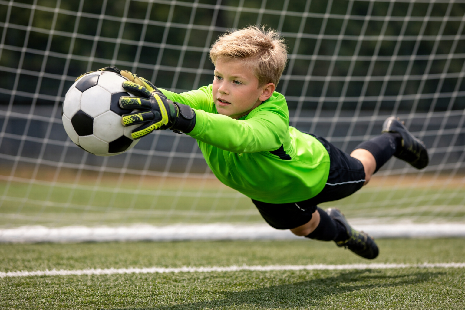 Goalkeeper training camp for young soccer players